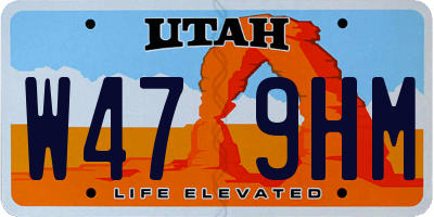 UT license plate W479HM