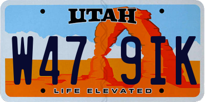 UT license plate W479IK