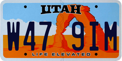UT license plate W479IM