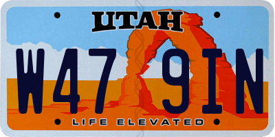 UT license plate W479IN
