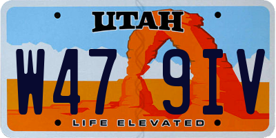 UT license plate W479IV