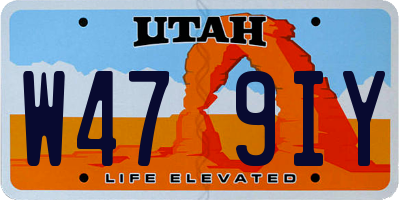 UT license plate W479IY