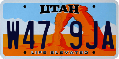 UT license plate W479JA