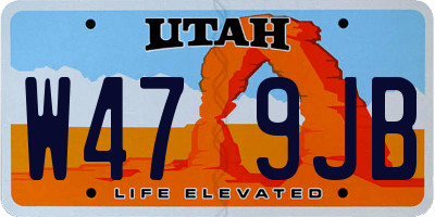 UT license plate W479JB