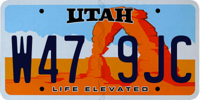 UT license plate W479JC