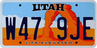 UT license plate W479JE