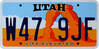 UT license plate W479JF