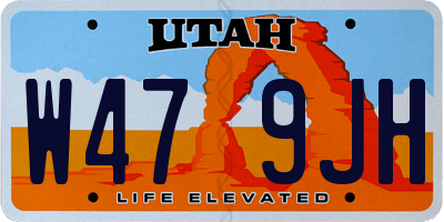 UT license plate W479JH