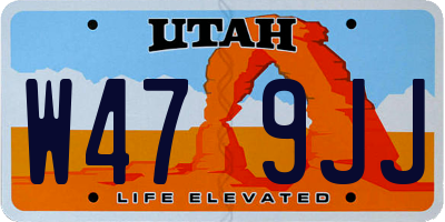 UT license plate W479JJ