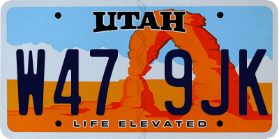 UT license plate W479JK