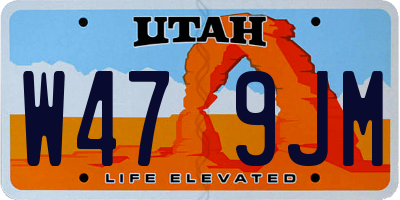 UT license plate W479JM