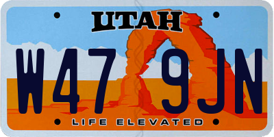 UT license plate W479JN