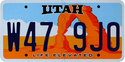 UT license plate W479JO