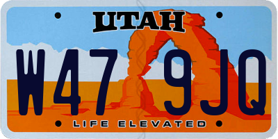 UT license plate W479JQ