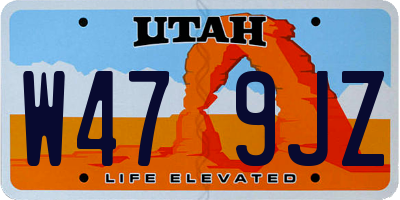 UT license plate W479JZ
