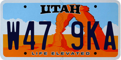 UT license plate W479KA