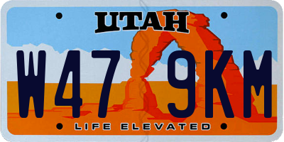 UT license plate W479KM