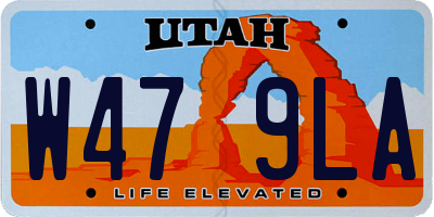 UT license plate W479LA