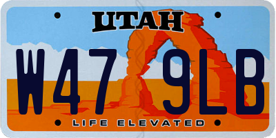 UT license plate W479LB