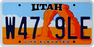 UT license plate W479LE