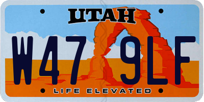 UT license plate W479LF