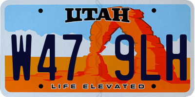 UT license plate W479LH