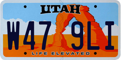 UT license plate W479LI