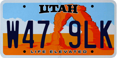 UT license plate W479LK