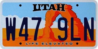 UT license plate W479LN