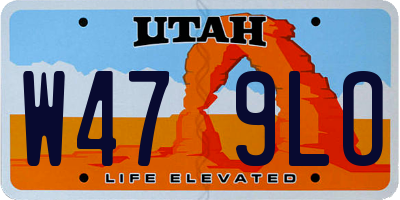 UT license plate W479LO