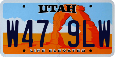 UT license plate W479LW