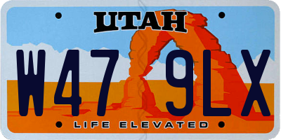 UT license plate W479LX