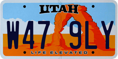 UT license plate W479LY