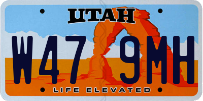 UT license plate W479MH