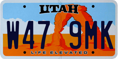 UT license plate W479MK