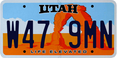 UT license plate W479MN