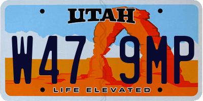UT license plate W479MP