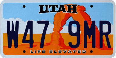 UT license plate W479MR