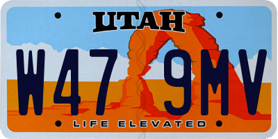 UT license plate W479MV