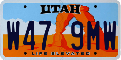 UT license plate W479MW