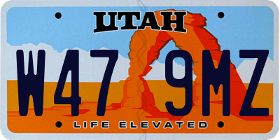 UT license plate W479MZ