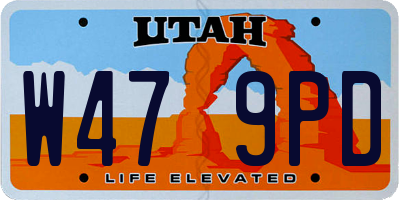UT license plate W479PD
