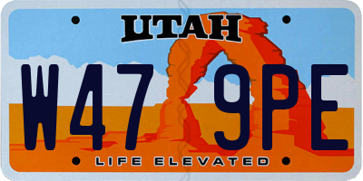 UT license plate W479PE