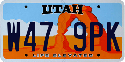 UT license plate W479PK