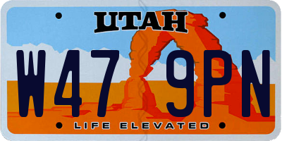 UT license plate W479PN