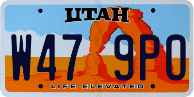 UT license plate W479PO