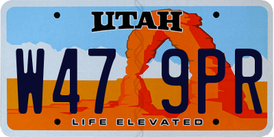 UT license plate W479PR