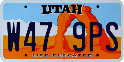 UT license plate W479PS
