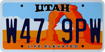 UT license plate W479PW