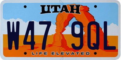 UT license plate W479QL